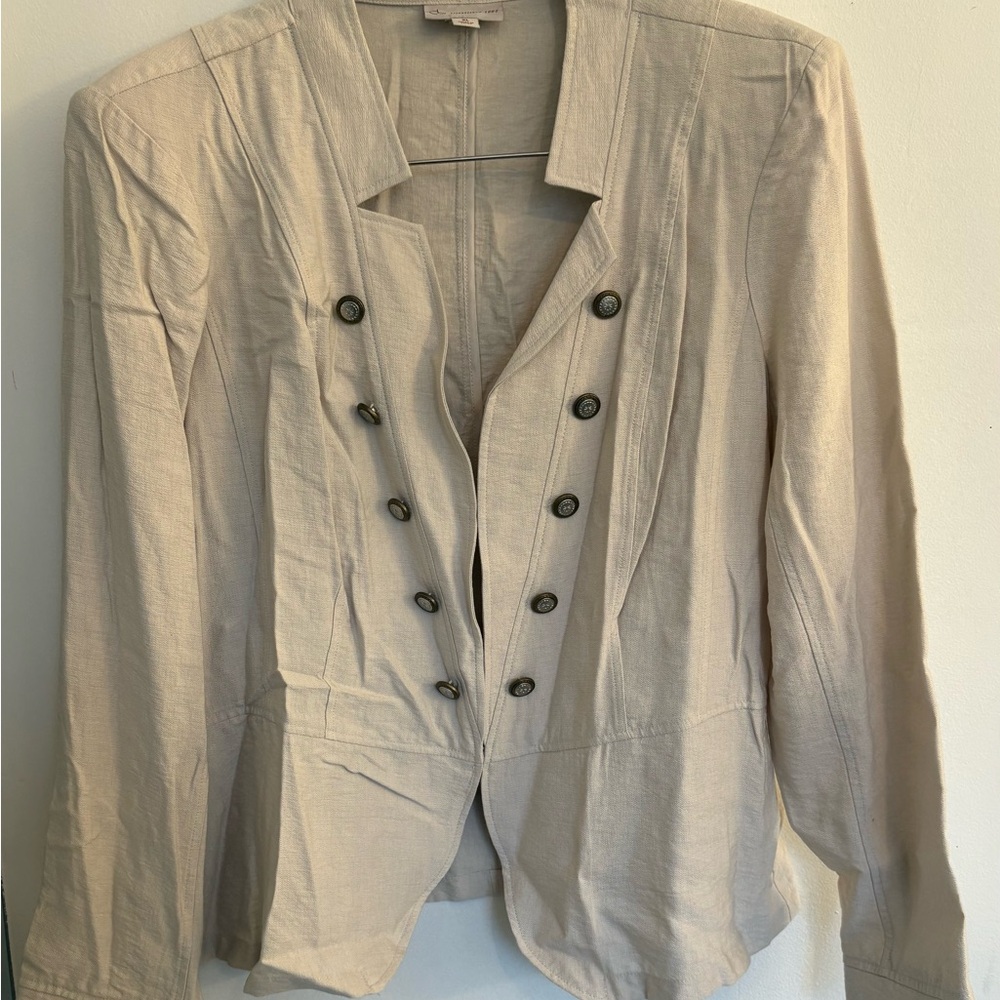Structured Cream Double-Row Button Blazer - image 1
